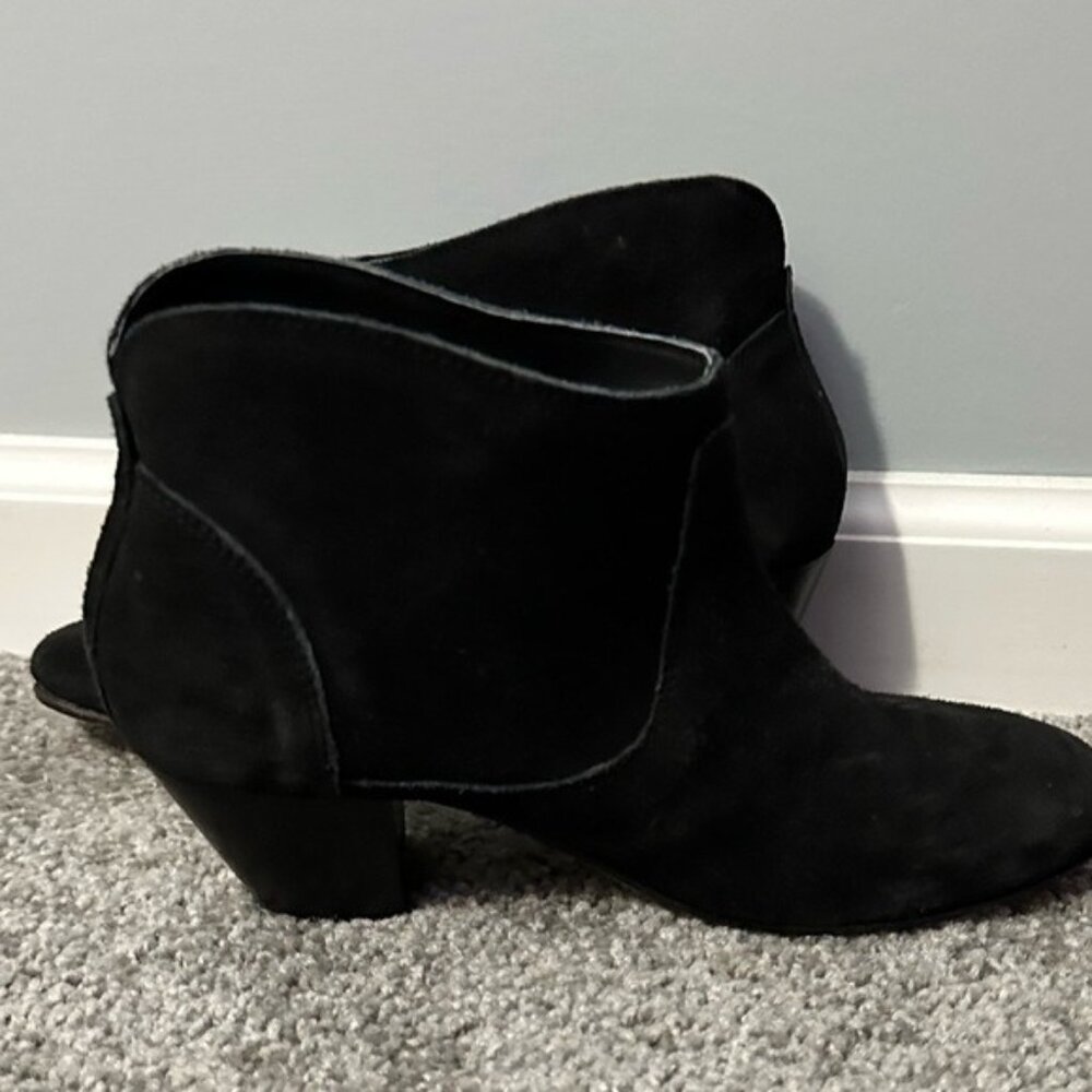 H By Hudson Black Suede Ankle Boots EU 37 US 7 Boho Indie Sleaze Bootie - Picture 2 of 13
